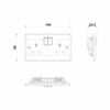 Double Socket 822DP Technical Drawing