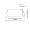 Technical drawing of LED fire rated mini downlight showing 27mm cut out size