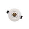 4W LED mini downlight front view, white finish, adjustable, IP44, fire rated, dimmable