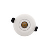 4W LED mini downlight front bezel view, white finish, adjustable, 4000K, IP44, fire rated, dimmable