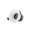 5W LED mini downlight in white finish, front view, dimmable, 3000K warm white, IP20