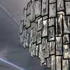 Art Deco Tiered Crystal Chandelier in Black Finish rectangular crystals chandelier