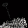 Art Deco Tiered Crystal Chandelier in Black Finish black background