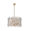 Modern and Elegant Crystal Chandelier in Gold Finish 6 Lamps