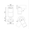 Outdoor spotlight technical drawing. Exterior Lighting