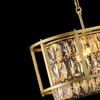 Oval Crystal Chandelier Pendant Light in Satin Brass