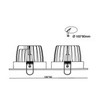 Twin Tiltable LED Downlight - Technical Drawing. Interior Twin Downlight