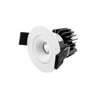 Front view of adjustable fire rated mini downlight, white finish, 6W LED, IP44, 3000K