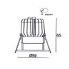 Mini Downlight Fixed Dimmable LED Fire Rated Technical Drawing. Bathroom downlight.