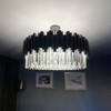 Crystal Chandelier in Black with Brass Accent Bedroom Installation