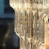 Spiral Tiered Crystal Chandelier in Polished Chrome E27, Crystal Close Up