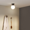 Denver in Matt Black Semi Flush Bathroom Ceiling Light IP44