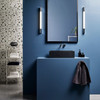 LED Lights in Polished Chrome, Blue Interior Bathroom Lights