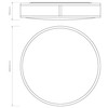 Mashiko 400 Bathroom Ceiling Flush Light Round Technical Drawing