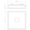 Mashiko 400 Square LED Ceiling Flush Light Technical Drawing