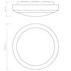 Dakota 180 in Polished Chrome Wall and Ceiling Bathroom Light Technical Drawing