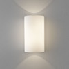 Cyl 260 in White Glass Wall Light Up and Down Illumination