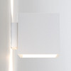 Pienza 165 Up and Down Wall Light in Plaster Side Image Switched On
