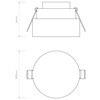 Vancouver Round 90 LED  Clear Acrylic Flush Light Technical Drawing