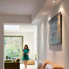 Taro Square Downlight in Matt White Living Space Installation