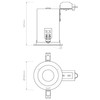 Taro Round Adjustable Fire-Rated Downlight Technical Drawing