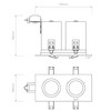 Taro Twin Fire-Rated in Matt White Technical Drawing