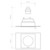 Trimless Square Adjustable Plaster In Downlight in Matt White Technical Drawing