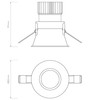 Minima Round LED Downlight Technical Drawing