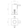 Minima Square Fire-Rated Downlight in Matt White Technical Drawing