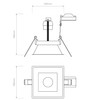 Minima Square Fixed GU10 Downlight Technical Drawing