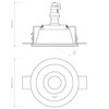 Blanco Round Adjustable Plaster Recessed Downlight Technical Drawing