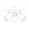 Ascoli Triple Round Adjustable Spotlights GU10 Technical Drawing