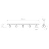 Ascoli Five Bar Spotlight Track Lights Technical Drawing