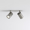 Ascoli Twin Recessed in Matt Nickel Ceiling Bar Double Spotlight