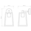 Calvi 215 Indoor Wall Light  with Glass Diffuser Technical Drawing