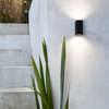 Chios 150 Outdoor Up and Down Wall Light IP44, Home Exterior Light in Black Textured