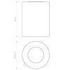 Kos Round Downward Spotlight in Matt Concrete Technical Drawing, Astro Downlights