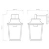 Wall Lantern 200 Technical Drawing, Astro Exterior Lighting