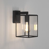 Box Lantern 270 Wall Light in Textured Black, Astro Exterior Lighting, White Wall Exterior Installation