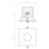 Obscura Square Bathroom Downlights IP65 Technical Drawing, Astro Lighting