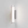 io 420 in Polished Chrome LED Bathroom Wall Light Ribbed Glass Shade