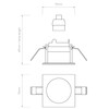 Pinhole Slimline Square Fixed Fire-Rated IP65 in Matt White