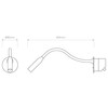 Lucca Recessed Switched Adjustable Wall Reading Light Drawing