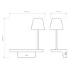 Ito Wall Light with USB and Wireless Charging Technical Drawing