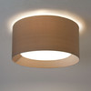 Bevel Round 600 in Oyster Fabric Flush Lamp Shade