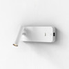 Enna Surface USB A C in Matt White Wall Spot Reading Light Horizontal Installation