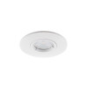 Front view of the fixed Matt White bezel for the GU10 IP20 fire rated downlight