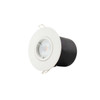 Side view of the IP20 fire rated downlight showing the aluminium alloy body and spring clips