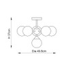 Oscar 6 Light Flush Technical Drawing