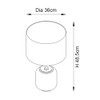Cobalt Glass Table Lamp Technical Drawing